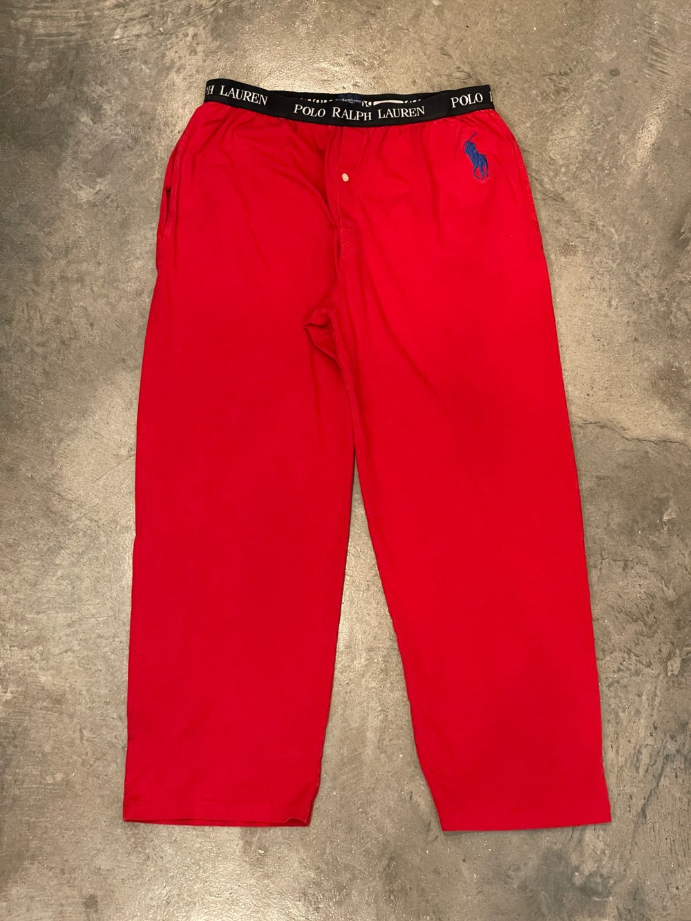 Polo Ralph Lauren Lounge Pants Mens L Red Cotton Big Pony Sleep Pajama Soft Knit